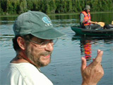 Sur le lac des Joncs à Saint-Fabien, 31 août 2002. Photo : extrait d'une vidéo de Christian Grenier